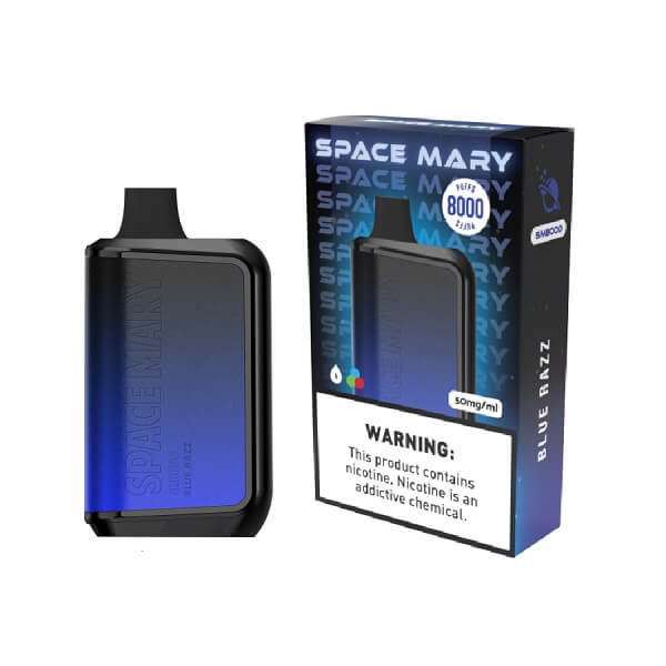 Space Mary SM8000 Rechargeable Disposable | 8000 Puffs | 5% Nicotine | 10 Count Display | Blue Razz