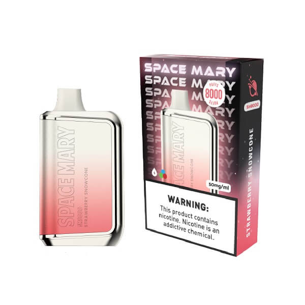 Space Mary SM8000 Rechargeable Disposable | 8000 Puffs | 5% Nicotine | 10 Count Display | Strawberry Snowcone