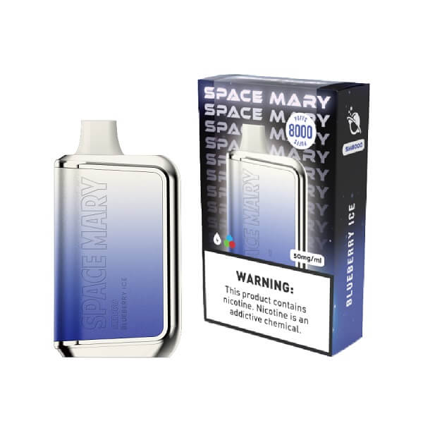 Space Mary SM8000 Rechargeable Disposable | 8000 Puffs | 5% Nicotine | 10 Count Display | Blueberry Ice