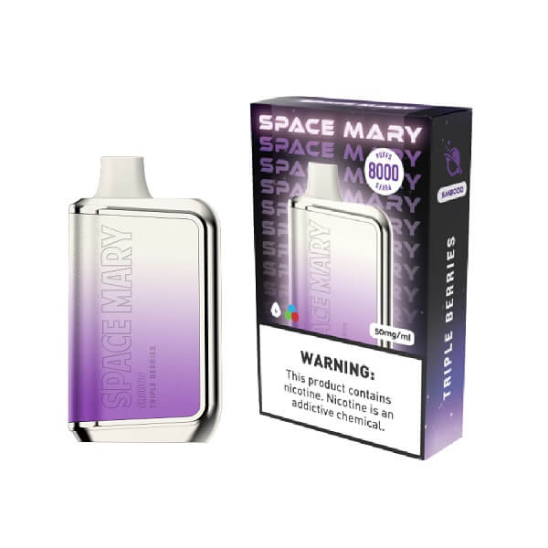 Space Mary SM8000 Rechargeable Disposable | 8000 Puffs | 5% Nicotine | 10 Count Display | Triple Berries