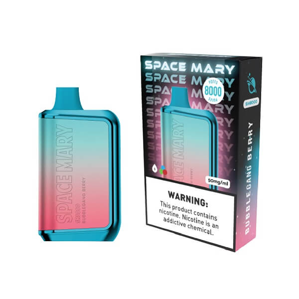 Space Mary SM8000 Rechargeable Disposable | 8000 Puffs | 5% Nicotine | 10 Count Display | Bubblegang Berry