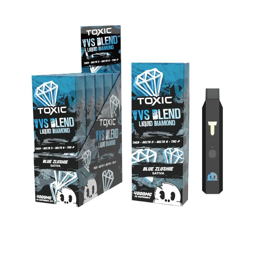 Toxic VVS Blend THC-A D11 D8 THC-P Disposables | 4 Grams | 5 Count Display