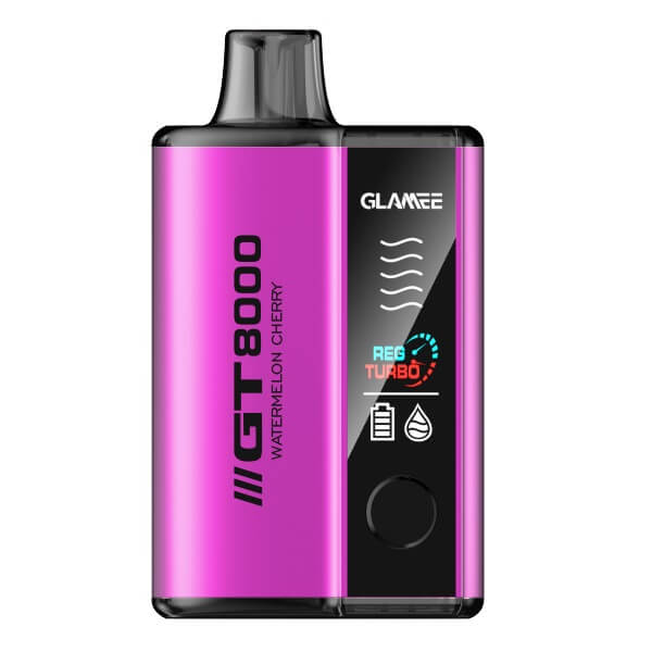 Glamee GT8000 Rechargeable Disposable | 8000 Puffs | 5% Nicotine | 5 Count Display | Watermelon Cherry