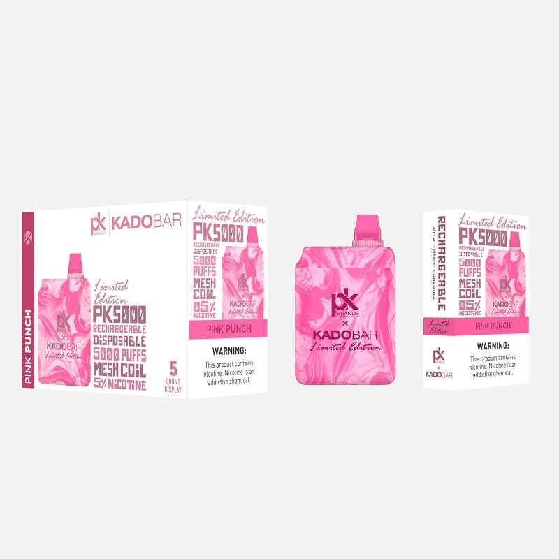 PK Brands X Kadobar PK5000 Disposable | 5% Nicotine | 5000 Puffs | 5 Count Display | Pink Punch (Limited Edition)