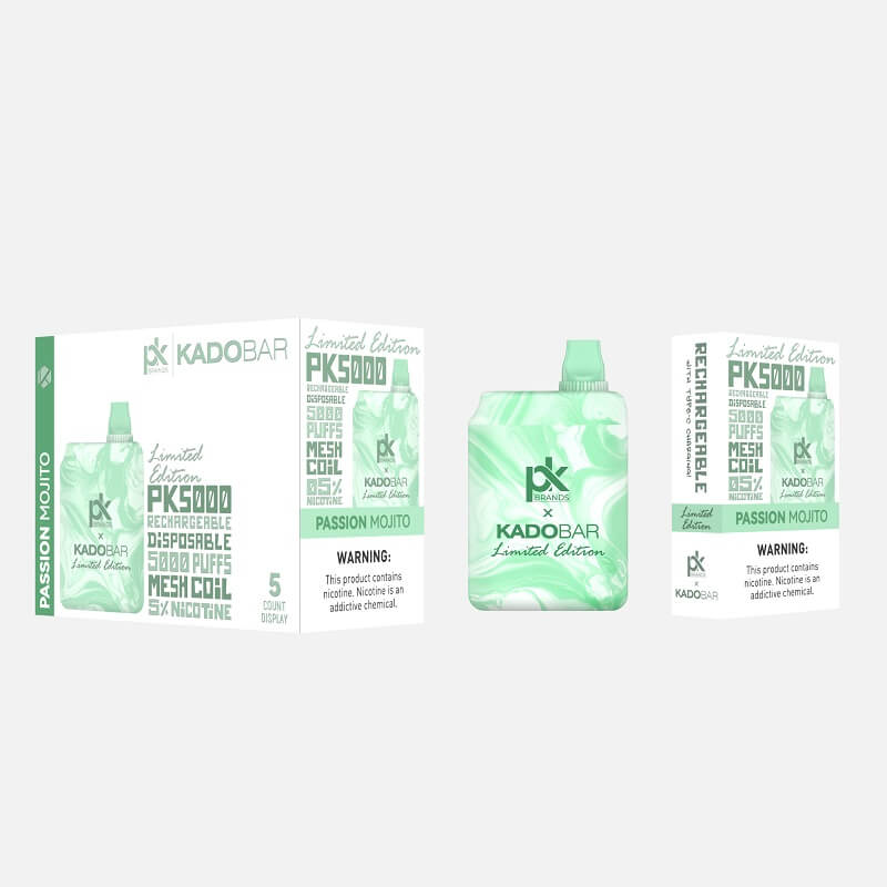 PK Brands X Kadobar PK5000 Disposable | 5% Nicotine | 5000 Puffs | 5 Count Display | Passion Mojito (Limited Edition)