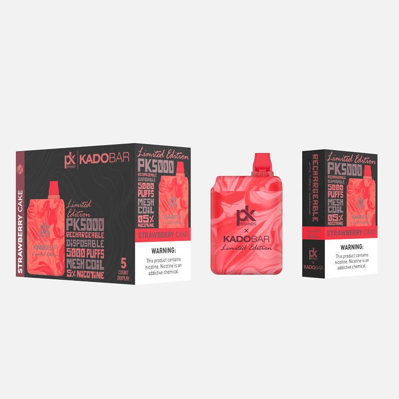 PK Brands X Kadobar PK5000 Disposable | 5% Nicotine | 5000 Puffs | 5 Count Display | Strawberry Cake (Limited Edition)