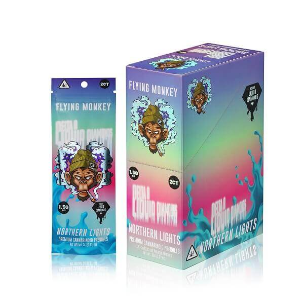 Flying Monkey Liquid Diamonds Infused Pre-rolls | 2 x 1.5g | 12 Count Display