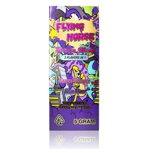 Flying Horse Stoner Blend 2 in 1 Disposable | 5 Gram | 6 Count Display | Grape Stomper + Blue Alien