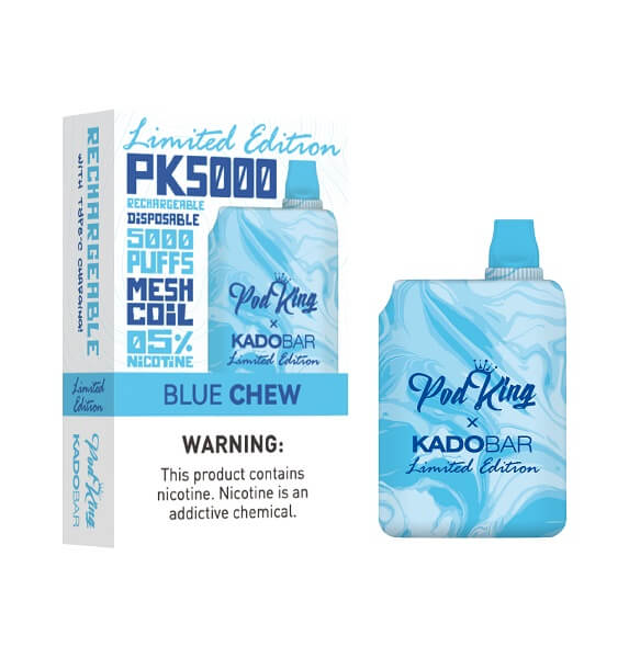 PK Brands X Kadobar PK5000 Disposable | 5% Nicotine | 5000 Puffs | 5 Count Display | Blue Chew (Limited Edition)