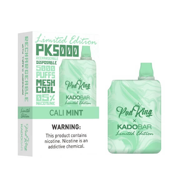 PK Brands X Kadobar PK5000 Disposable | 5% Nicotine | 5000 Puffs | 5 Count Display | Cali Mint (Limited Edition)