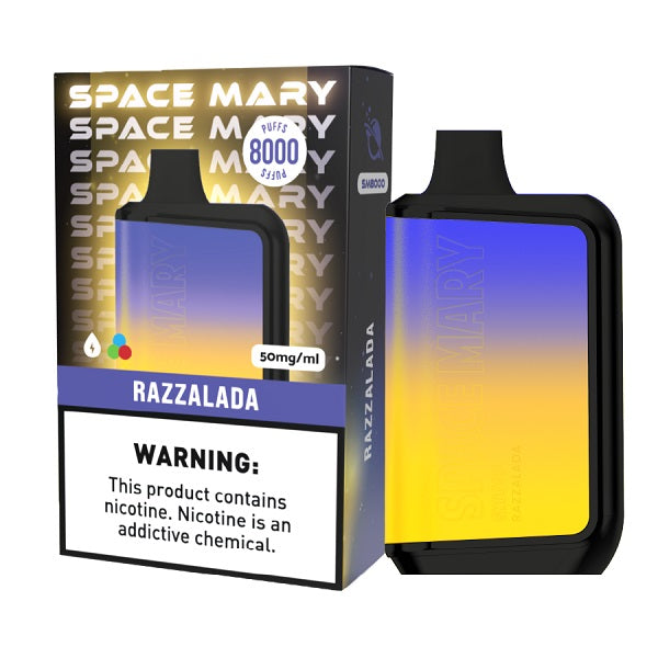 Space Mary SM8000 Rechargeable Disposable | 8000 Puffs | 5% Nicotine | 10 Count Display | Razzalada